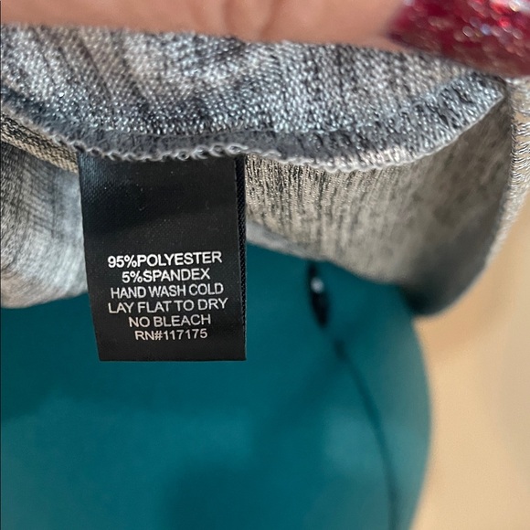 Shimmering Silver Short Sleeve Blouse 1X - Picture 2 of 9